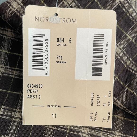 NWT Vintage Tracy Evans Plaid Schoolgirl 90s Y2K Mini Skirt 11 Large Brown Tan - Picture 6 of 12